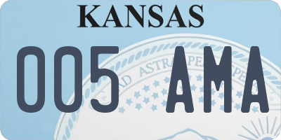 KS license plate 005AMA