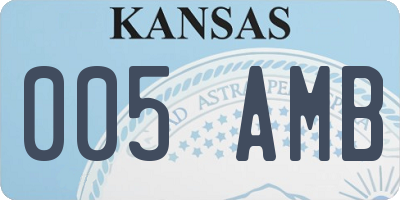 KS license plate 005AMB