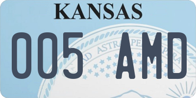 KS license plate 005AMD