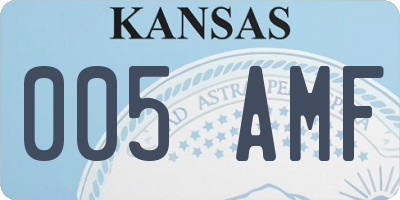 KS license plate 005AMF