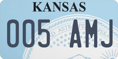KS license plate 005AMJ