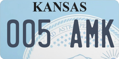 KS license plate 005AMK