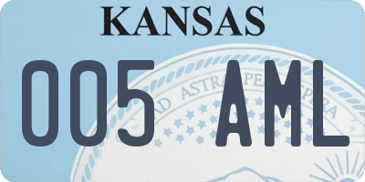 KS license plate 005AML