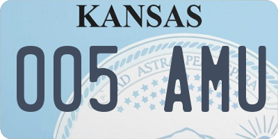 KS license plate 005AMU
