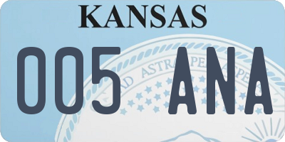 KS license plate 005ANA