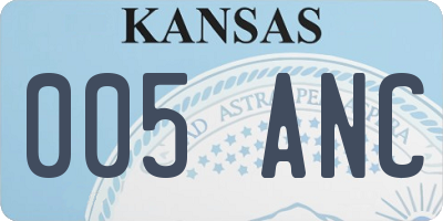 KS license plate 005ANC