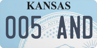 KS license plate 005AND