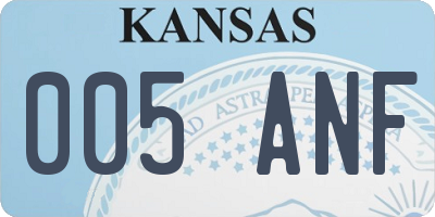 KS license plate 005ANF