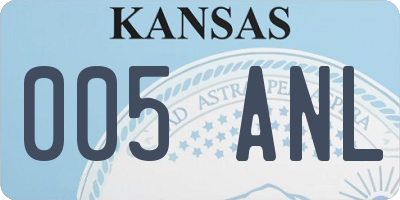 KS license plate 005ANL