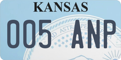 KS license plate 005ANP