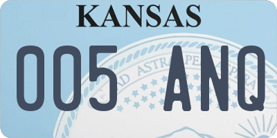 KS license plate 005ANQ