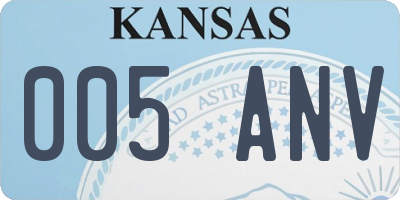 KS license plate 005ANV