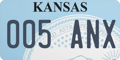 KS license plate 005ANX