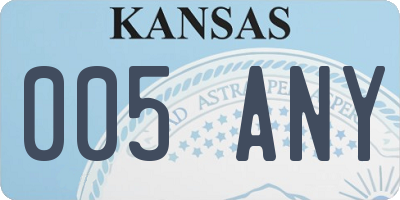KS license plate 005ANY