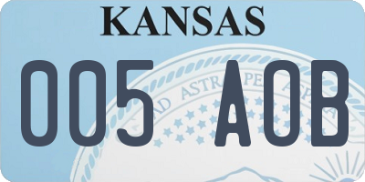 KS license plate 005AOB