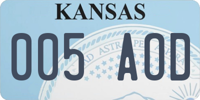 KS license plate 005AOD