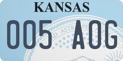 KS license plate 005AOG