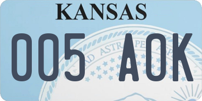 KS license plate 005AOK
