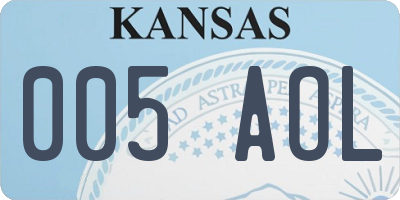 KS license plate 005AOL