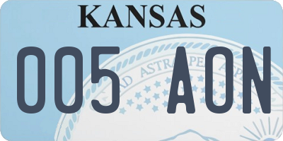 KS license plate 005AON