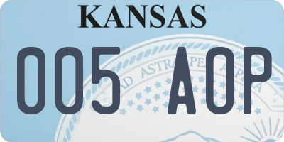 KS license plate 005AOP