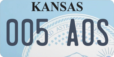 KS license plate 005AOS