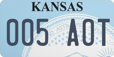 KS license plate 005AOT