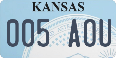 KS license plate 005AOU