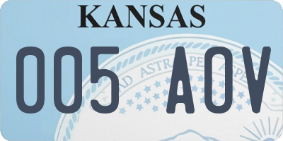 KS license plate 005AOV