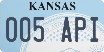KS license plate 005API
