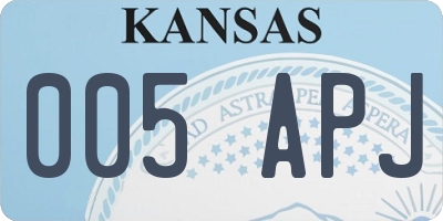 KS license plate 005APJ