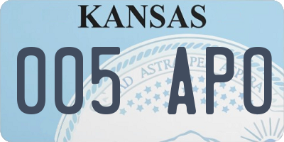 KS license plate 005APO
