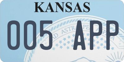 KS license plate 005APP