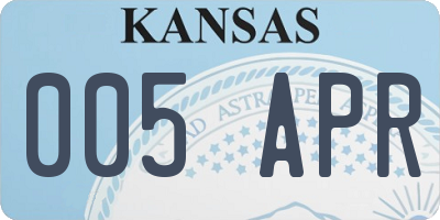 KS license plate 005APR