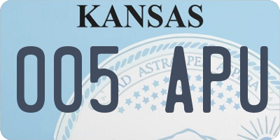 KS license plate 005APU