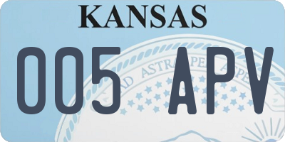 KS license plate 005APV