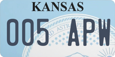 KS license plate 005APW