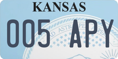 KS license plate 005APY