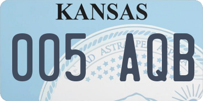 KS license plate 005AQB