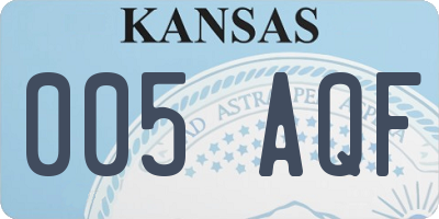KS license plate 005AQF