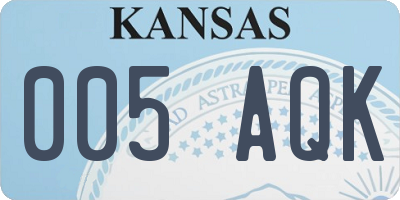 KS license plate 005AQK