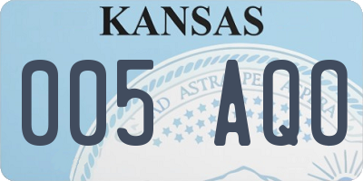 KS license plate 005AQO