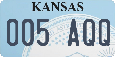 KS license plate 005AQQ