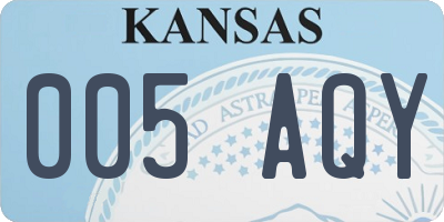 KS license plate 005AQY