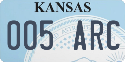 KS license plate 005ARC