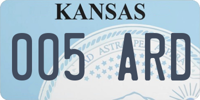 KS license plate 005ARD