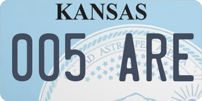 KS license plate 005ARE