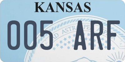 KS license plate 005ARF