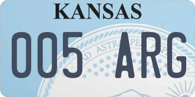 KS license plate 005ARG