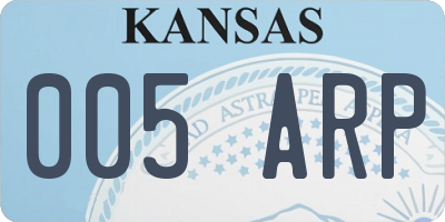 KS license plate 005ARP